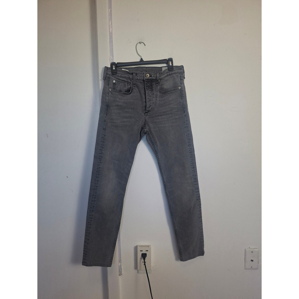 Rag & Bone Fit 1 Extra Slim Jeans Greyson Grey Stretch Denim Mens 33 Made in USA